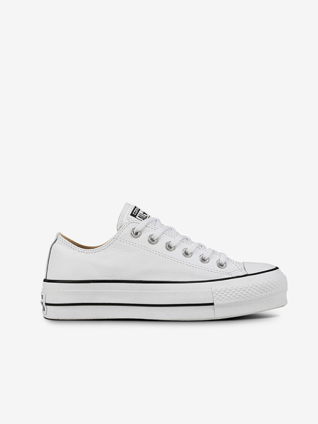 Converse Biele dámske kožené tenisky na platforme Converse
