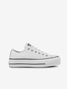 Converse Biele dámske kožené tenisky na platforme Converse