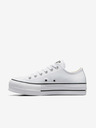 Converse Biele dámske kožené tenisky na platforme Converse
