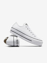 Converse Biele dámske kožené tenisky na platforme Converse