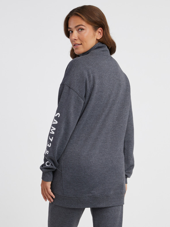 Sam 73 Šedá dámska žíhaná mikina na zips SAM 73 Asajj