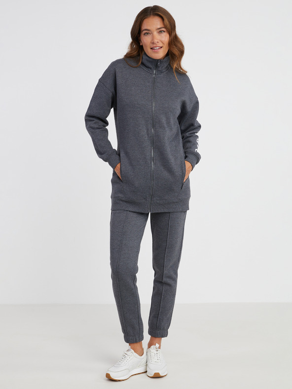 Sam 73 Šedá dámska žíhaná mikina na zips SAM 73 Asajj