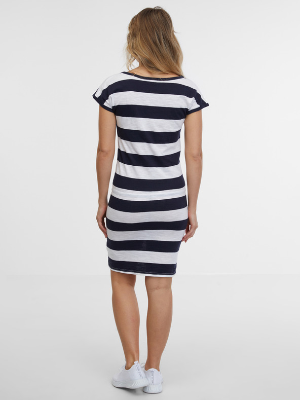Sam 73 Bielo-modré dámske pruhované šaty SAM 73 Reyna