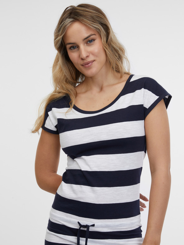 Sam 73 Bielo-modré dámske pruhované šaty SAM 73 Reyna