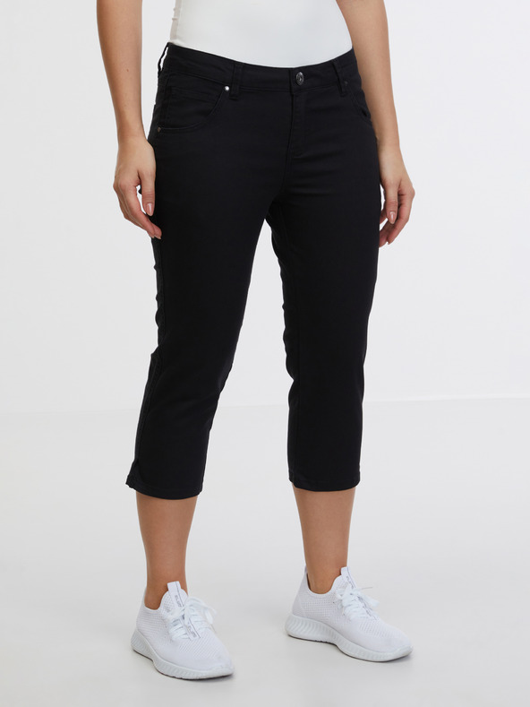 Sam 73 Čierne dámske trojštvrťové slim fit džínsy SAM 73 Amara