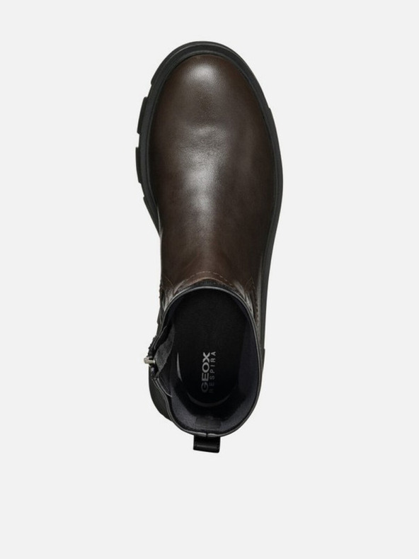 Geox Tmavohnedé dámske členkové topánky Geox Vilde