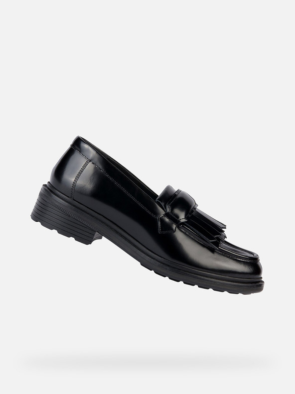 Geox Čierne dámske mokasíny Geox Walk Pleasure