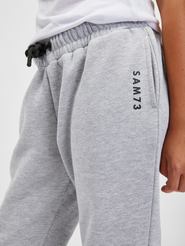 Sam 73 Svetlosivé detské pruhované tepláky SAM 73 Riardin