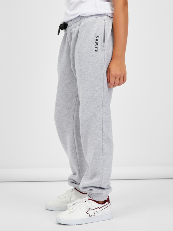 Sam 73 Svetlosivé detské pruhované tepláky SAM 73 Riardin