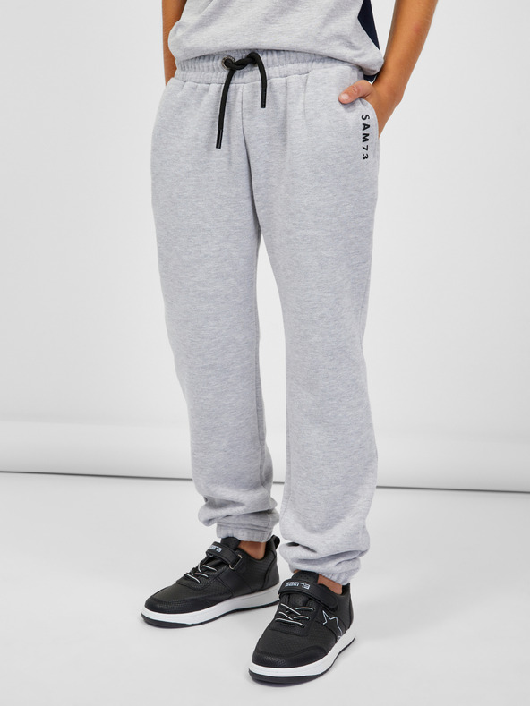 Sam 73 Svetlosivé detské pruhované tepláky SAM 73 Riardin