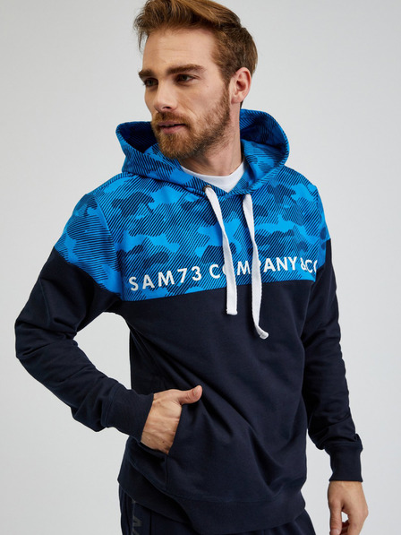 Sam 73 Modrá pánska mikina SAM73 Aquamarine