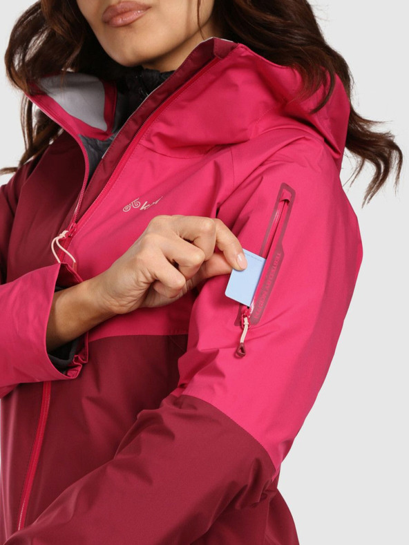 Kilpi Dámska nepremokavá bunda Kilpi MAMBA-W Dark Red