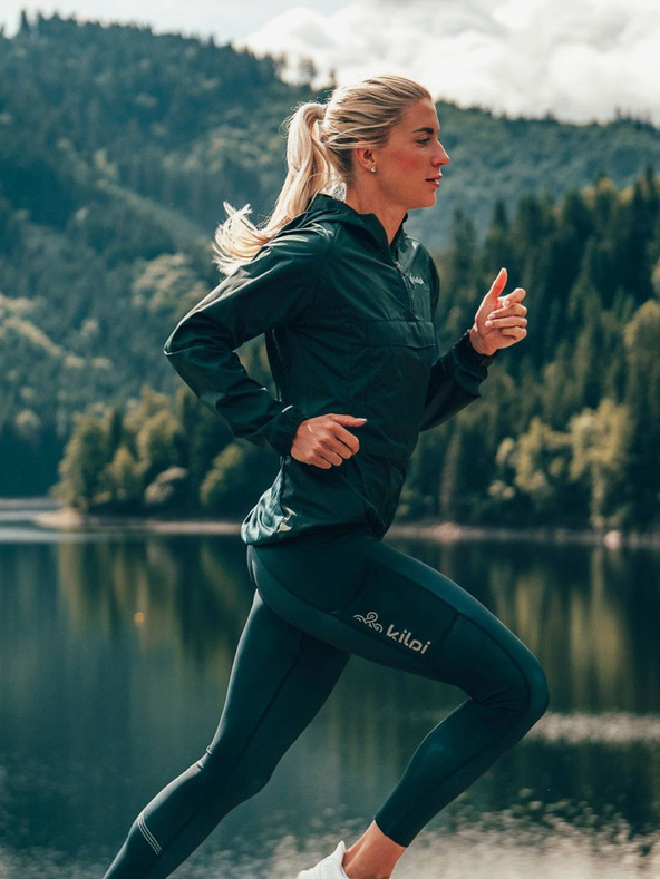 Kilpi Kilpi Dámska ultraľahká bežecká bunda ANORI-W Tmavozelená