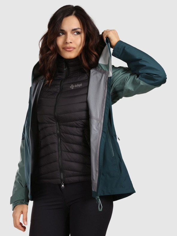 Kilpi Dámska nepremokavá bunda Kilpi MAMBA-W Dark Green