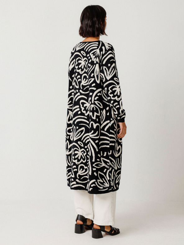 SKFK SKFK Suéter Kasandra Cream and Black Dámsky kvetinový sveter