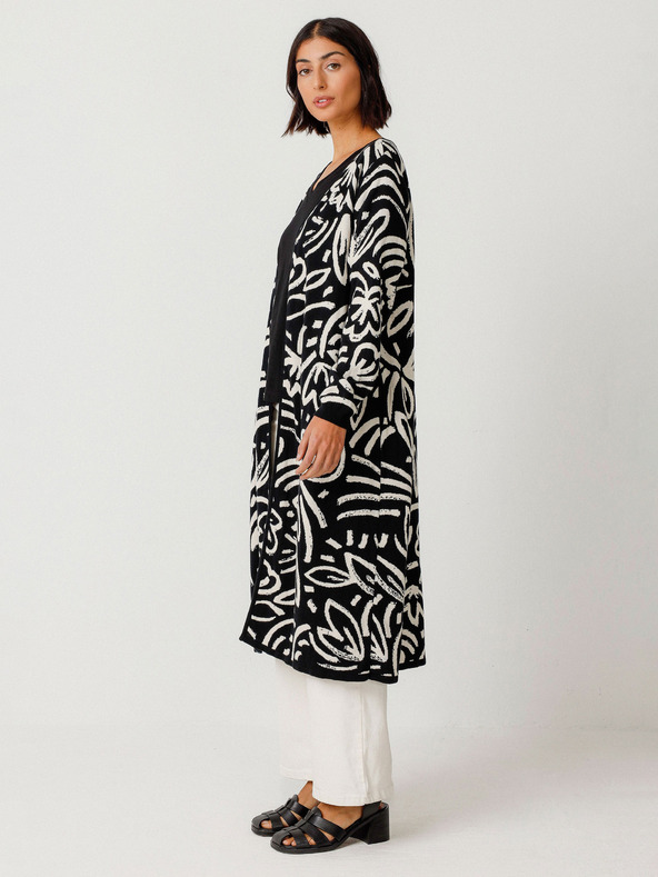 SKFK SKFK Suéter Kasandra Cream and Black Dámsky kvetinový sveter