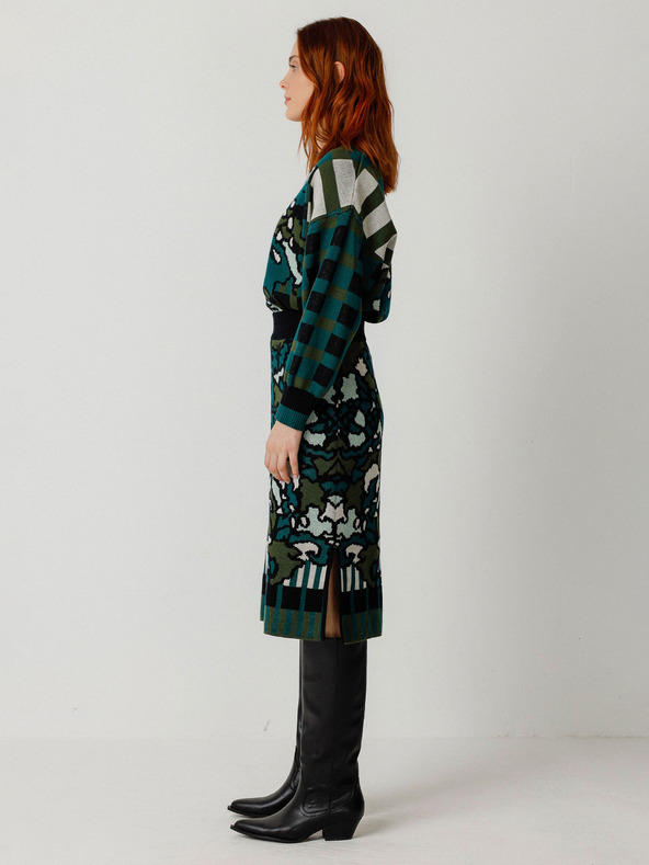 SKFK Zelená dámska kvetinová sukňa SKFK Falda Alda