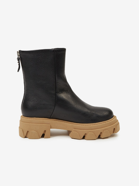 Steve Madden Čierne kožené členkové topánky Steve Madden Maryann