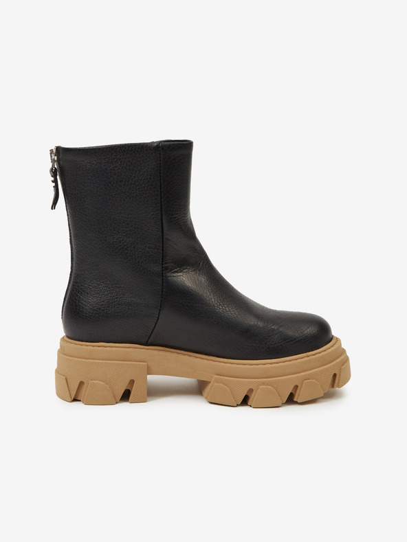 Steve Madden Čierne kožené členkové topánky Steve Madden Maryann