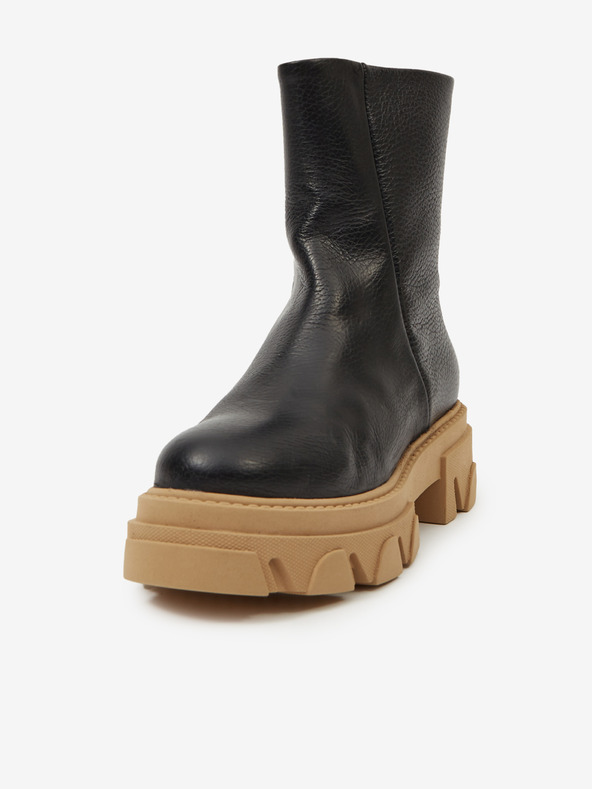 Steve Madden Čierne kožené členkové topánky Steve Madden Maryann