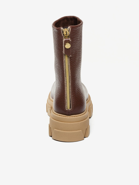 Steve Madden Hnedé kožené členkové topánky Steve Madden Maryann