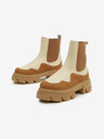 Steve Madden Hnedé a béžové dámske kožené členkové topánky Steve Madden Merilyn