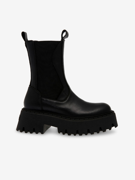 Steve Madden Čierne dámske kožené členkové topánky Steve Madden Obtain