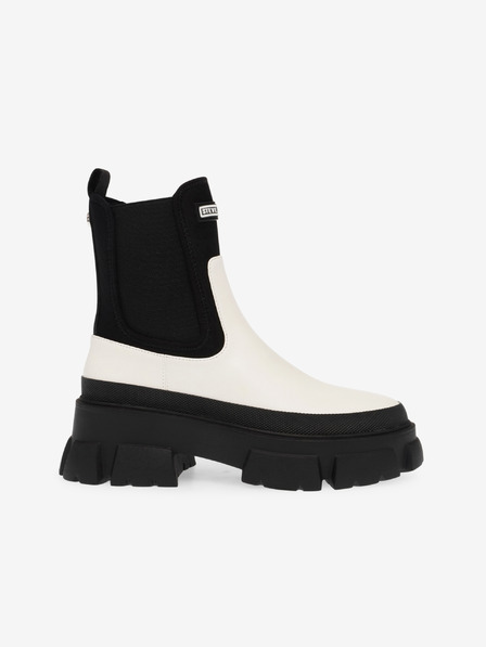 Steve Madden Čiernobiele dámske kožené chelsea čižmy Steve Madden