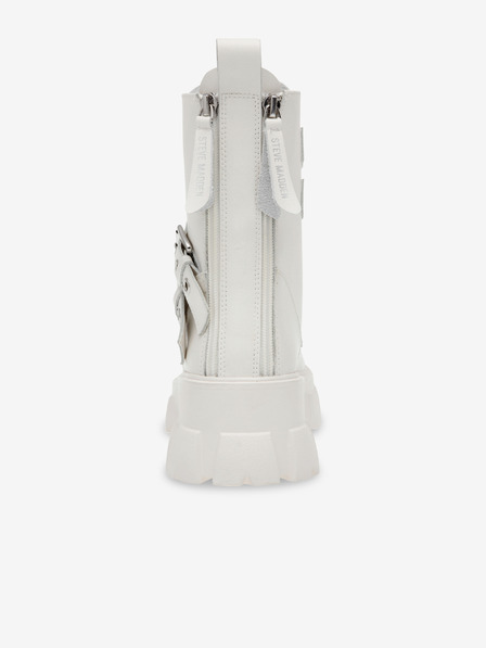 Steve Madden Biele dámske kožené členkové čižmy Steve Madden Traction Bootie