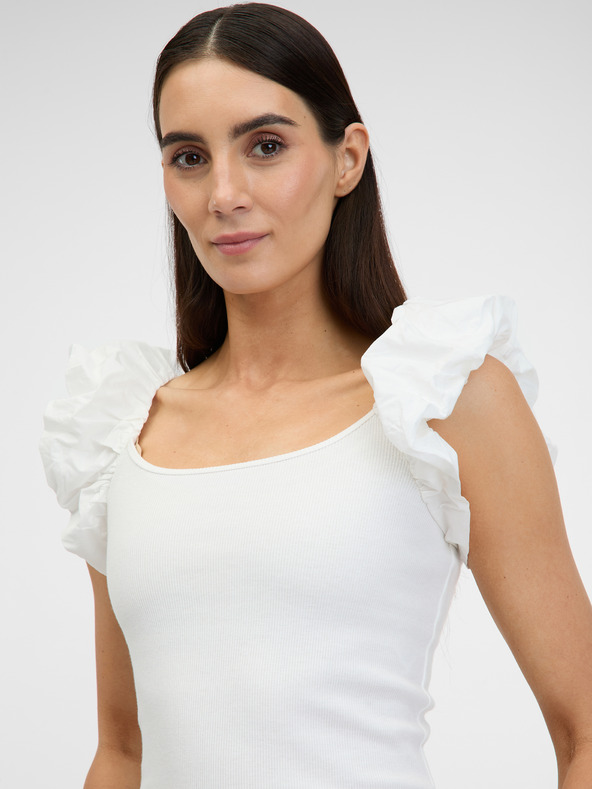 Orsay Krémové dámske tričko s krátkym rukávom ORSAY