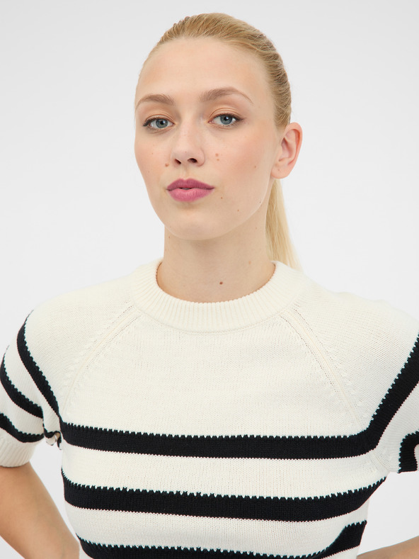 Orsay Krémový dámsky sveter s krátkym rukávom ORSAY