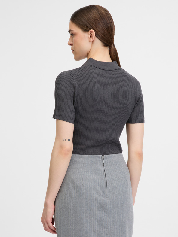 Orsay Tmavosivé dámske tričko s krátkym rukávom ORSAY