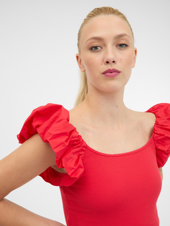 Orsay Červené dámske tričko s krátkym rukávom ORSAY