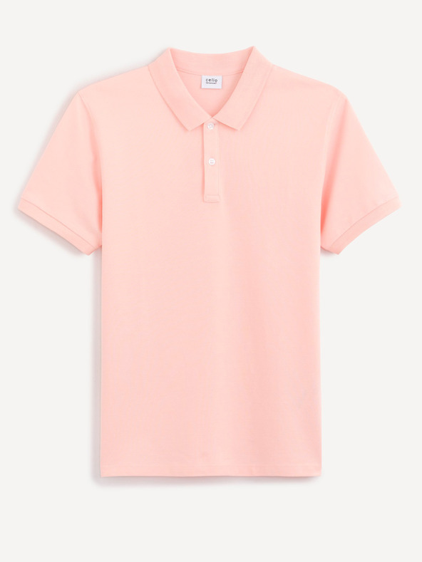 Celio Svetloružové polo tričko Celio Teone