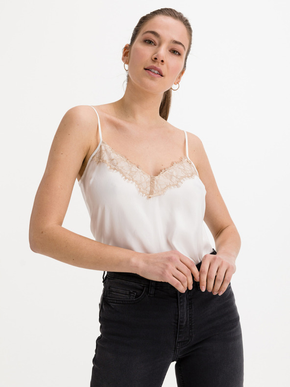 Salsa Jeans Biele dámske čipkované tielko Salsa Jeans