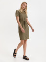 SuperDry Khaki Dámske krátke šaty so šnúrkou v páse SuperDry