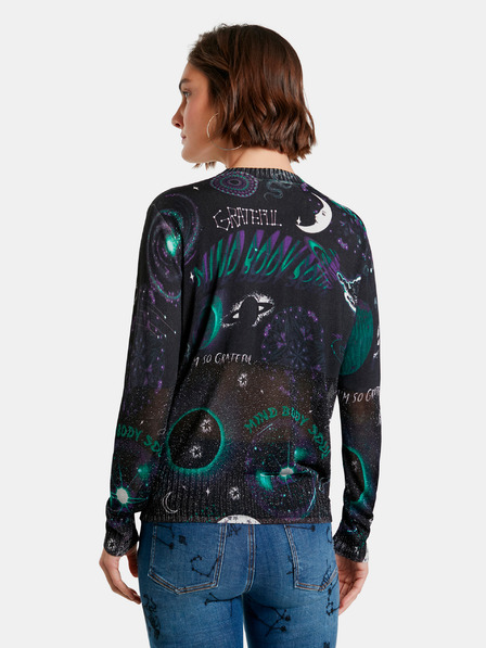Desigual Čierny dámsky vzorovaný sveter Desigual Toronto