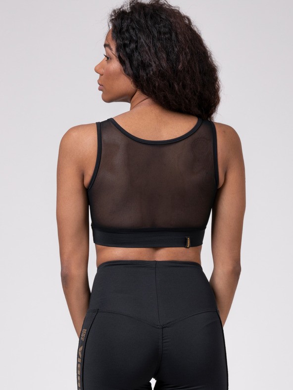 Nebbia Čierny dámsky športový skrátený top Nebbia