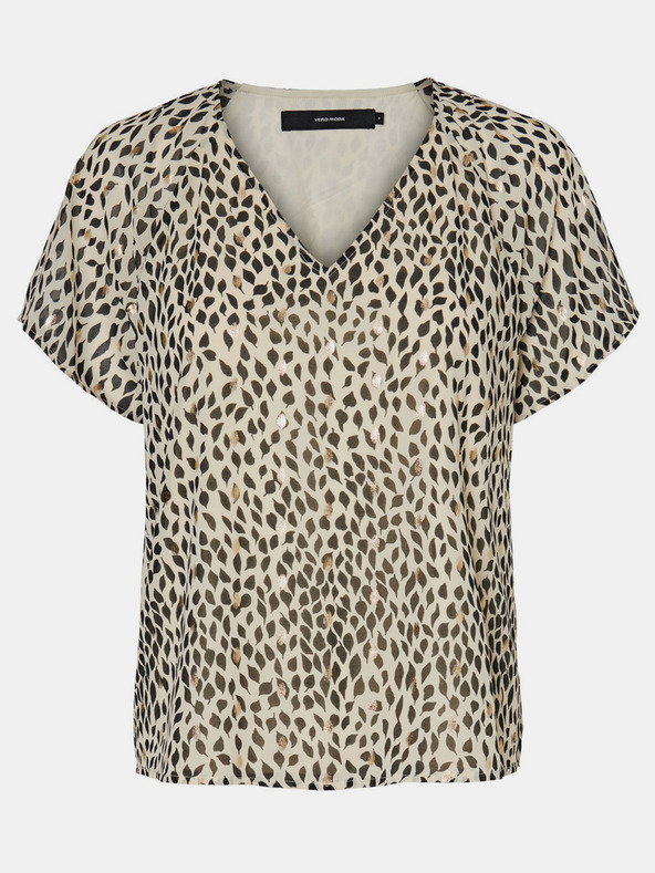 Vero Moda Béžová vzorovaná blúzka VERO MODA Penny