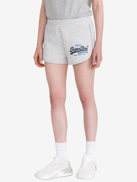SuperDry Svetlošedé dámske opálené teplákové šortky SuperDry