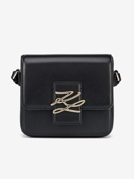Karl Lagerfeld Čierna dámska kožená kabelka KARL LAGERFELD Autograph