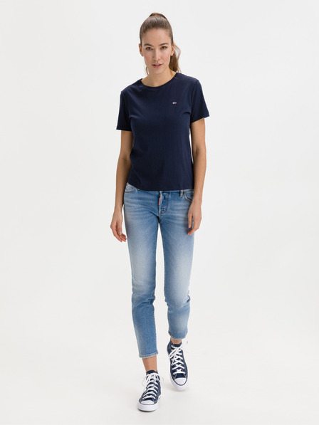 DSQUARED2 Modré dámske džínsy úzkeho strihu DSQUARED2 Jennifer Cropped