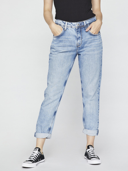 Pepe Jeans Modré dámske boyfriend džínsy Pepe Jeans Violet