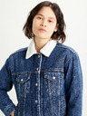 Levi's® Modrá dámska džínsová bunda Levi's® s umelou kožušinou