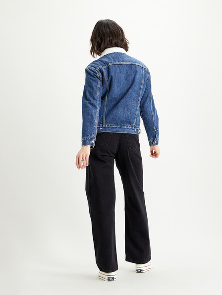 Levi's® Modrá dámska džínsová bunda Levi's® s umelou kožušinou