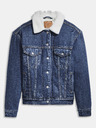 Levi's® Modrá dámska džínsová bunda Levi's® s umelou kožušinou