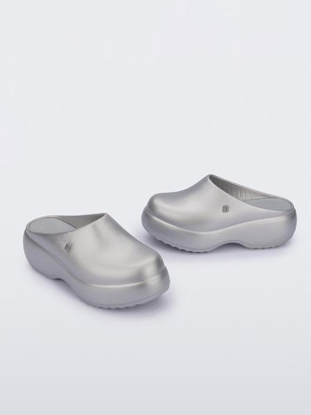 Melissa Strieborné dámske papuče Melissa Free Clog Platform