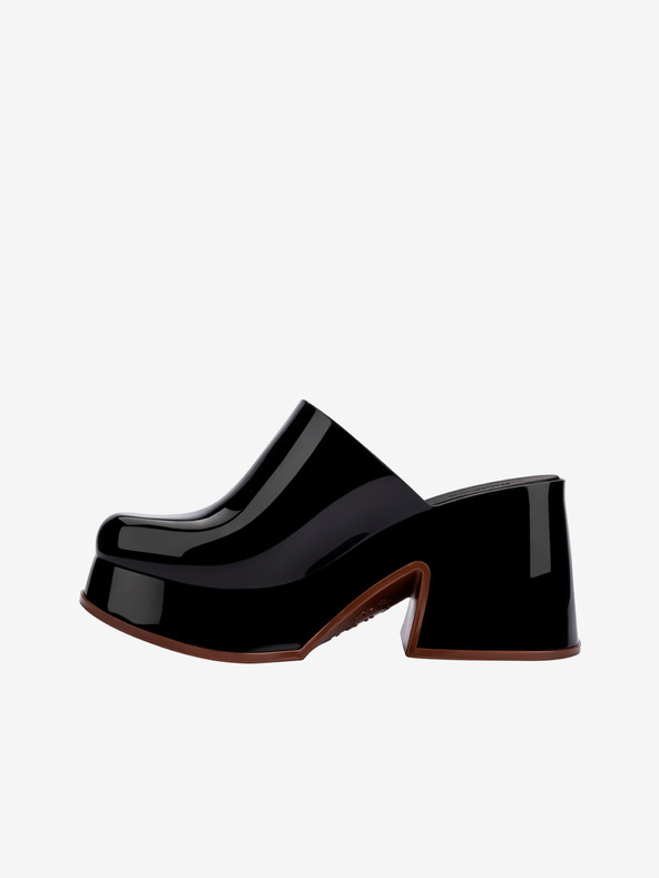 Melissa Čierne dámske papuče na podpätku Melissa Mia