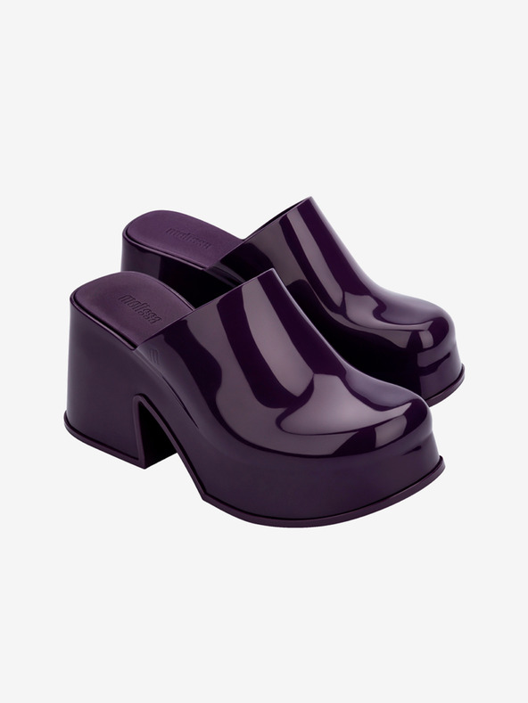 Melissa Fialové dámske papuče na podpätku Melissa Mia