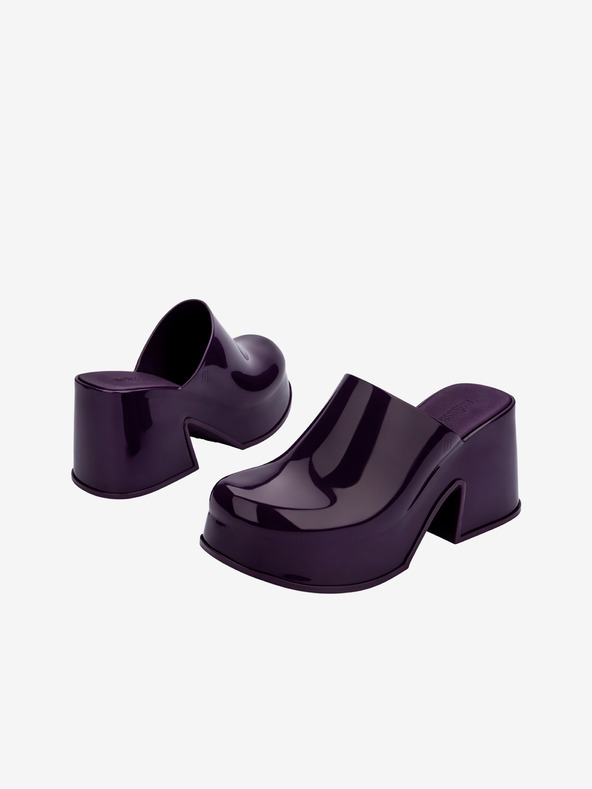 Melissa Fialové dámske papuče na podpätku Melissa Mia